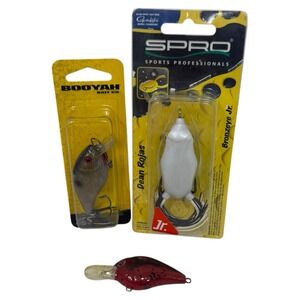 Fishing Lure Lot‎ Of 3 Crankbaits Lures NEW Booyah & Spro Bronzeye + Strike King